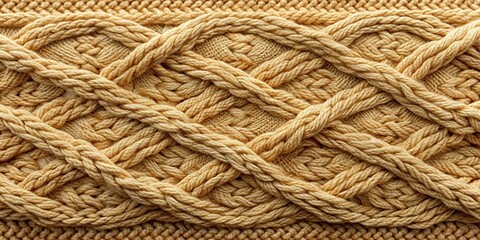 Cable Knitting Stitch Pattern with Thick Yarn and Textured Background