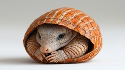Obraz premium Pink Fairy Armadillo Hiding Shell Studio Shot