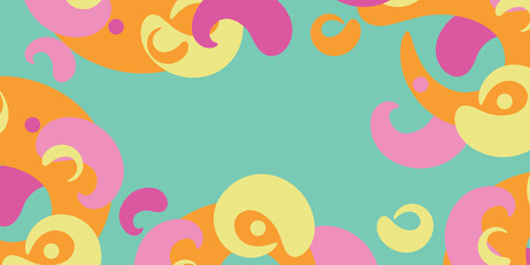 カラフル　幾何学　ポップ　模様　背景