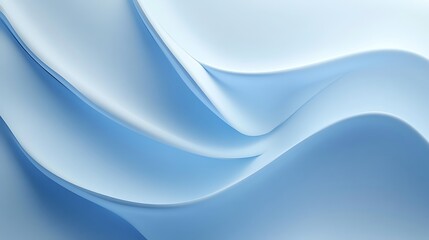 Fototapeta premium Smooth, light blue, flowing, abstract, 3D, surface design.