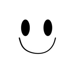 happy smiley face vector icon png, black line emoticon expression design, digital art graphic illustration
