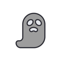 Sad and spooky phantom character for holiday decorations or spooky icons
