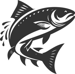 Vector salmon fish silhouette