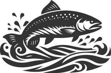 Vector salmon fish silhouette
