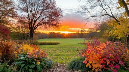 Autumn Sunset Landscape