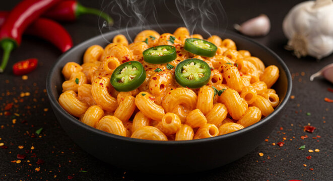 Hot & Cheesy Spicy Macaroni Bowl
