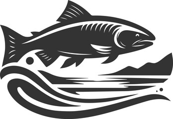 Vector salmon fish silhouette