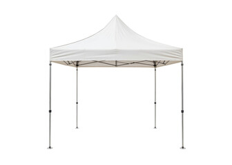 White pop up tent isolated on transparent background, perfect for event, marketing, shelter needs.