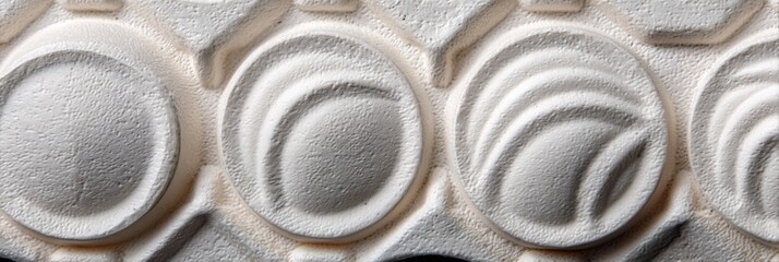 Detailed Close-Up View of Egg Carton Texture Highlighting Embossed Patterns and Design Features in a Macro Perspective Generative AI