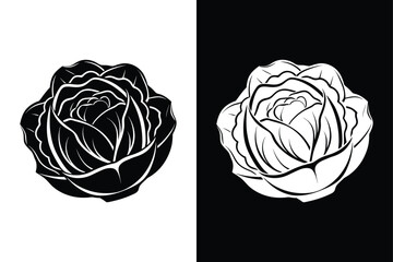 Cabbage Icon Design. Simple Flat Vector Illustration for Logos and Signs