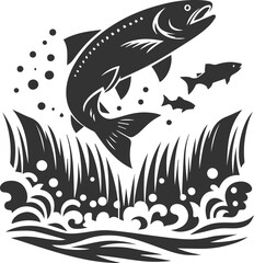 Vector salmon fish silhouette