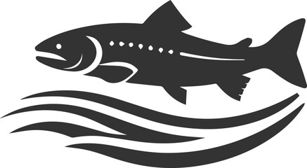 Vector salmon fish silhouette