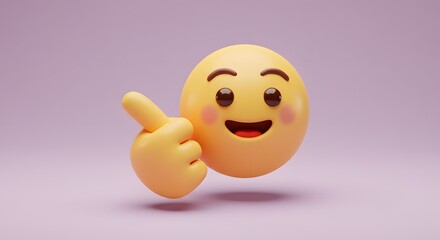 Fototapeta premium Emoji Pointing with Index Finger