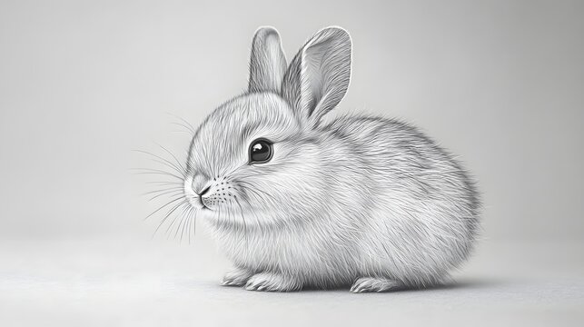 A detailed drawing of a rabbit's head, symbolizing joy and renewal during Easter