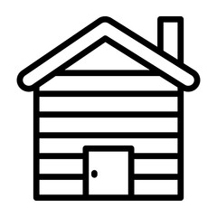 Cottage Vector Line Icon Design