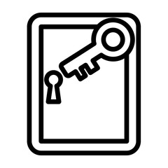 Door Key Vector Line Icon Design