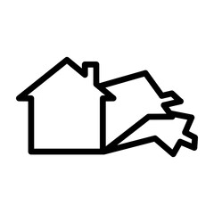 House Flipping Vector Line Icon Design