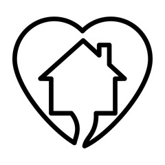 Fototapeta premium Home Sweet Home Sign Vector Line Icon Design