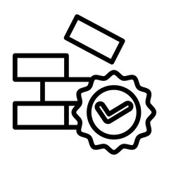 Building Permit Vector Line Icon Design