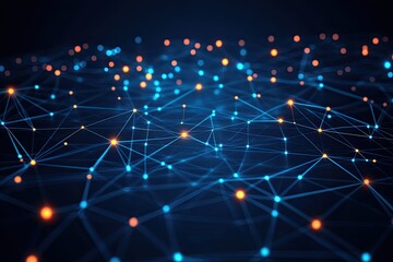 Obraz premium Abstract network of glowing points and lines (7)