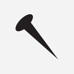 Black Silhouette Nail Icon on White Background