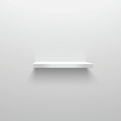 white floating shelves in a minimalistic, clean. Vector illustration