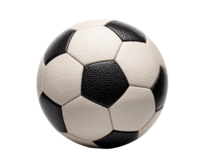 Classic Black And White Soccer Ball On Transparent Background, PNG