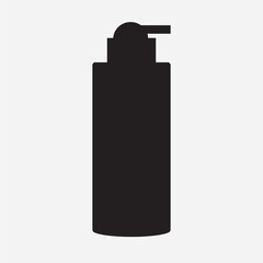 Black Silhouette Pump Bottle on White Background