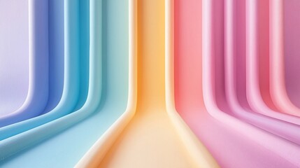 Pastel rainbow curves backdrop, product display