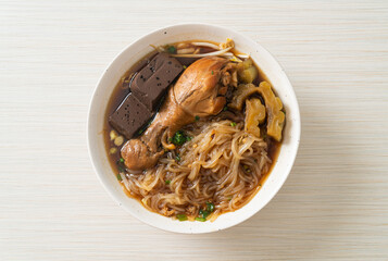Stewed Chicken Noodle Soup Bowl