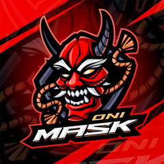 Oni mask esport mascot logo design