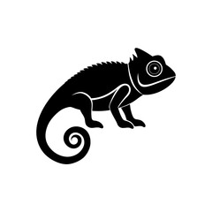 chameleon silhouette on white background  .svg