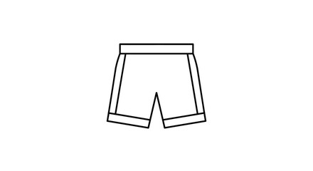 Simple Black Line Drawing of Shorts with Trim