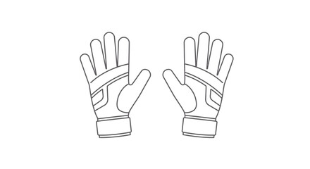 Simple Line Art of a Soccer Goalkeepers Glove