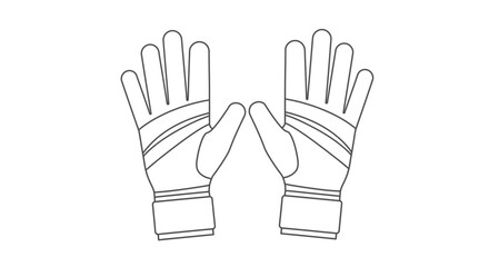 Simple Line Drawing of a Goalkeepers Glove (1)