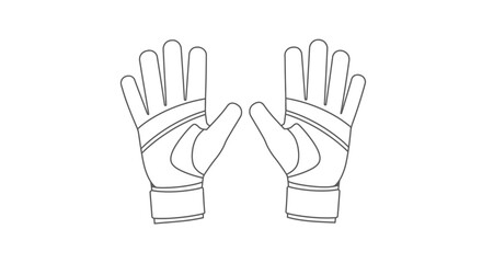 Simple Line Drawing of a Soccer Goalkeepers Glove