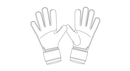 Simple Line Drawing of a Goalkeepers Glove