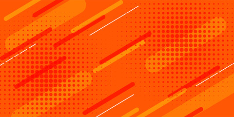 Minimal abstract orange gradient fluid background design with Halftone dots colorful. Future geometric patterns with line effect. Bright colors graphic creative concept. modern ilustration background © Rosi