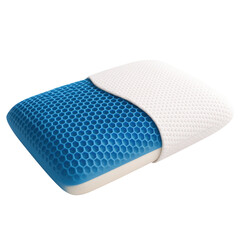 Comfortable memory foam pillow with unique honeycomb design, featuring cooling gel layer for enhanced sleep quality and support