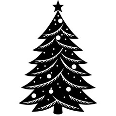 Black Pine Tree Sign Symbol Icon Logo Vector