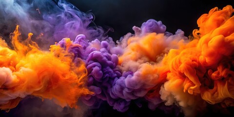 Orange and Purple Smoke Fusion, abstract expressionism, dreamy scene,  abstract expressionism