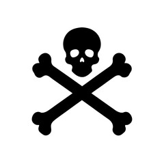 crossbones silhouette on white background  .svg