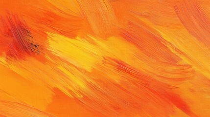 Vibrant Orange Abstract Background with Expressive Brush Strokes