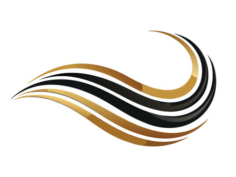 white background wit abstract flowing black line.
