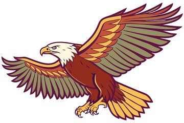 103 an eagle, high quality, detailed, cartoon-style, colorful, dynamic, sharp focus, 3D, lifelike, digital art