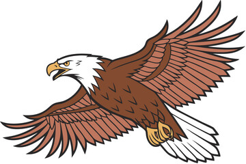 Obraz premium 103 an eagle, high quality, detailed, cartoon-style, colorful, dynamic, sharp focus, 3D, lifelike, digital art