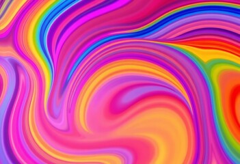 Abstract vibrant rainbow waves, smooth swirls forming a dynamic colorful background, graphics background, waves