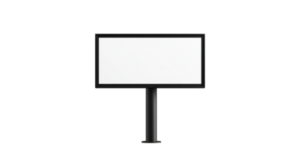 Blank outdoor advertising board or panel, an empty marketing display isolated on a transparent background for message or promotion sign. PNG
