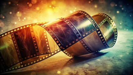 Film Roll with Fading Color, fading film, aged motion picture, fading film, aged motion picture