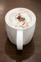 Cup of coffee with whipped cream